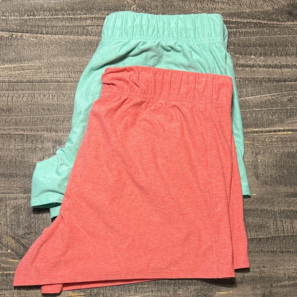Athletic Works Coral & Mint athletic stretch Shorts - Picture 3 of 5